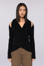 Maglia incrociata in misto mohair a coste 1