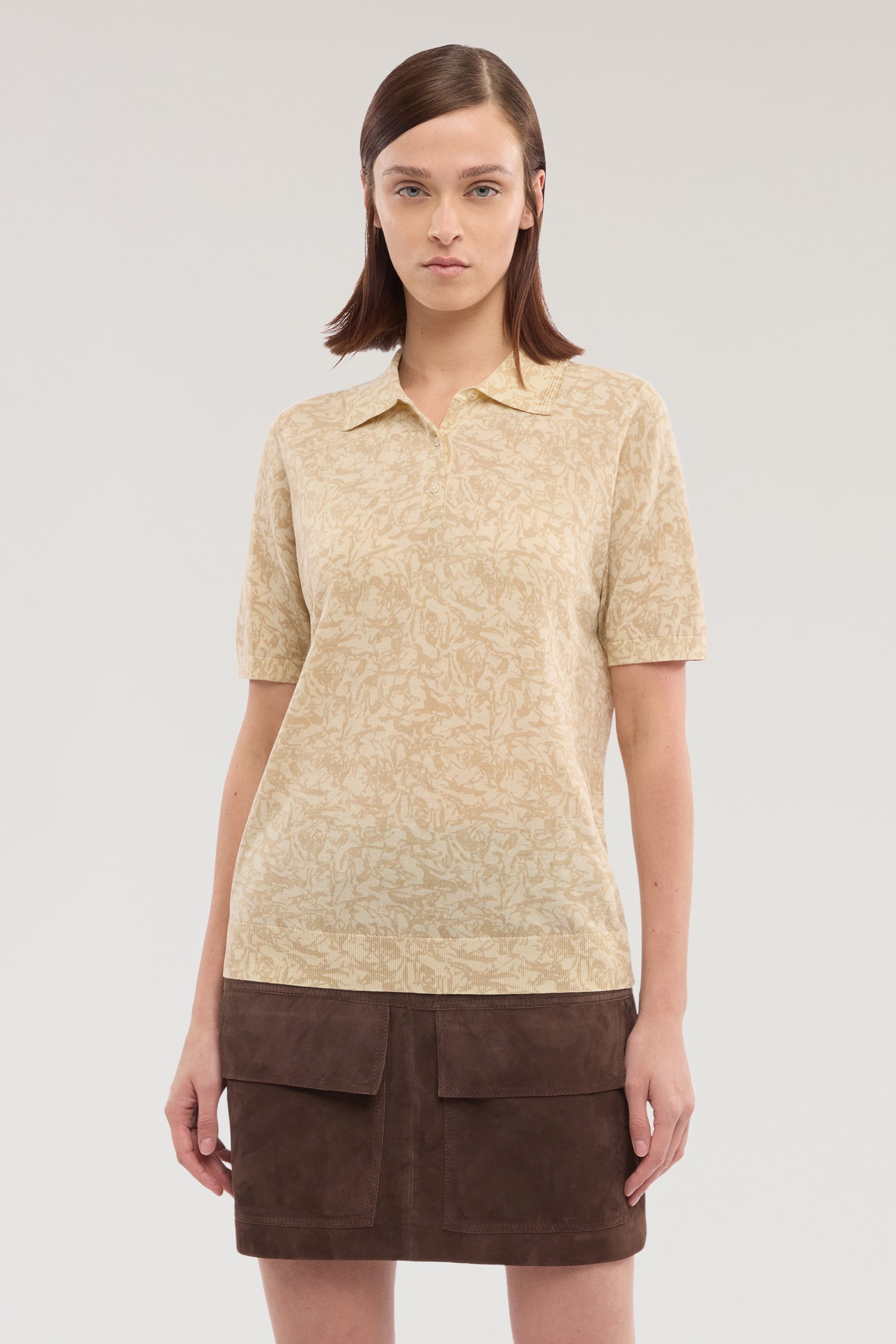 Polo con stampa in lyocell, cotone e seta 2|edb95ffa77a7cbb79e185242850deabb560b53748e889d04a1da79febb7def46