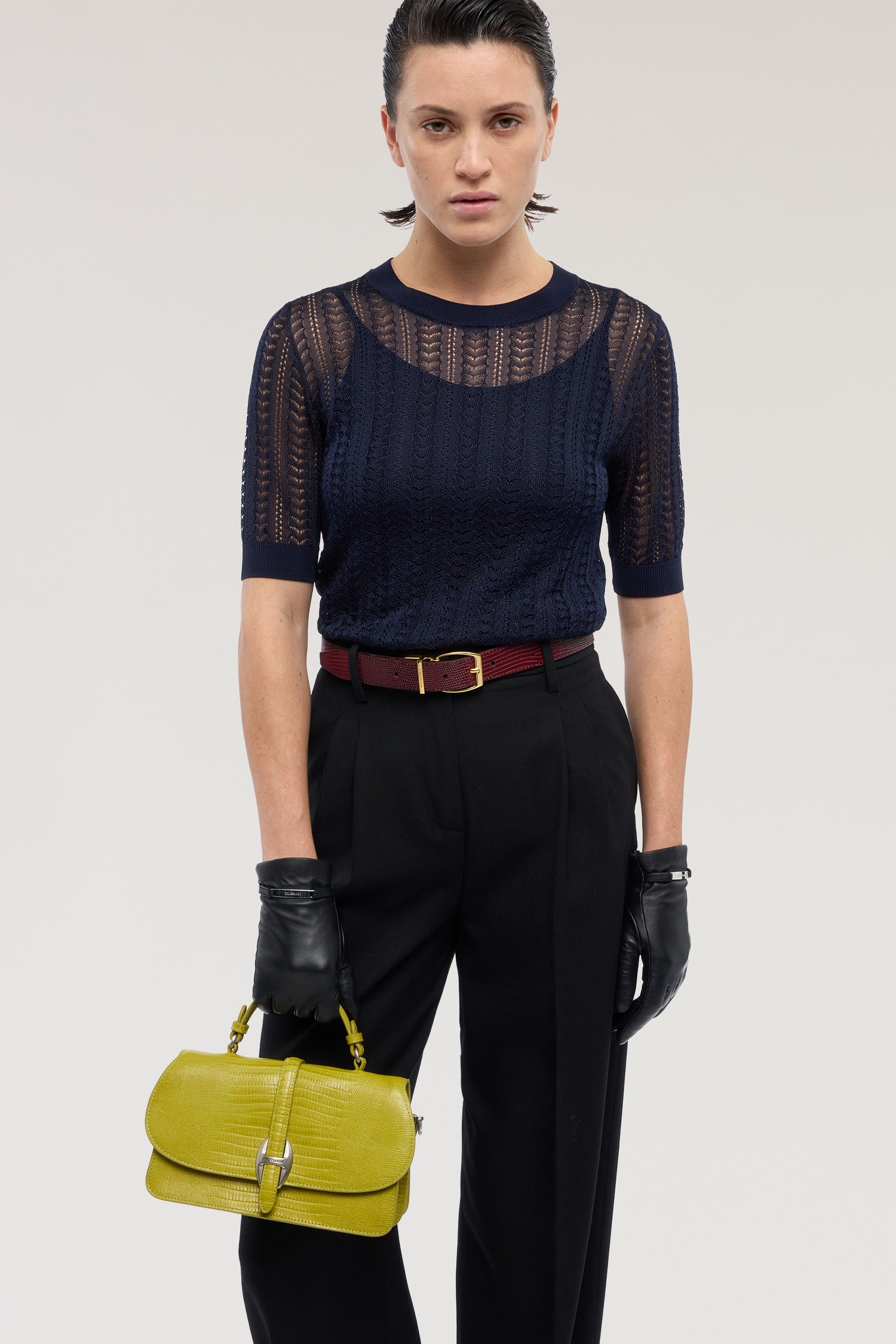 Maglia a manica corta in viscosa punto pizzo 4|6fec9bf25d57c5505ae78e9b32f736f436b9f42222bf5d0a34ef78704f9ff2b2