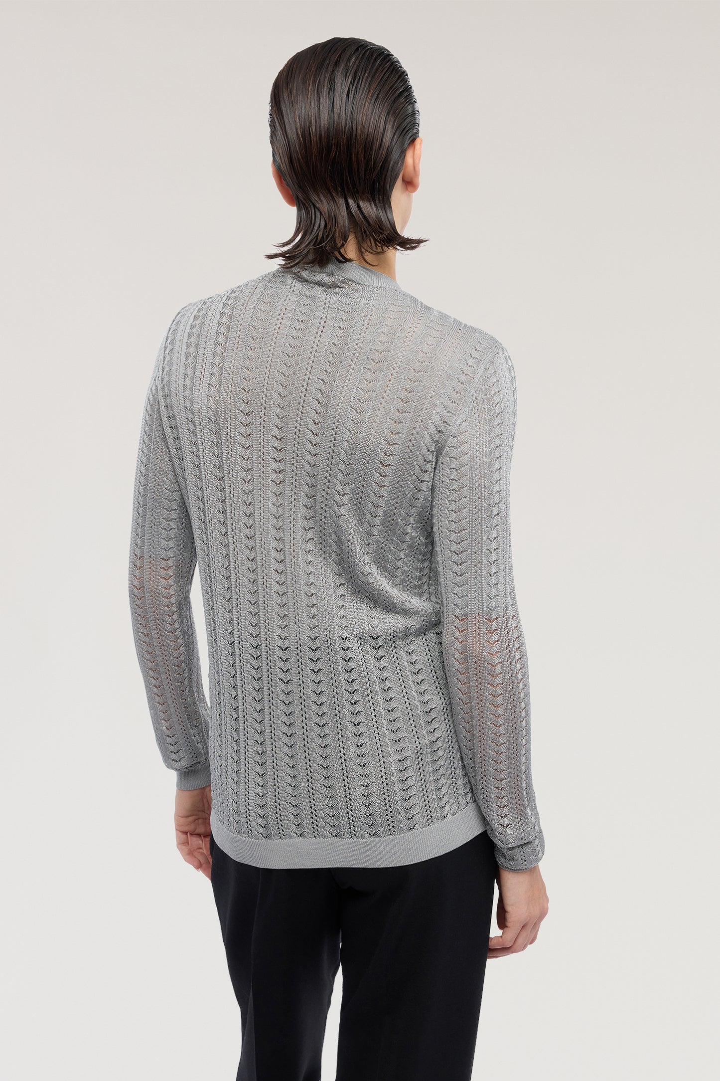 Cardigan in viscosa punto pizzo 2|657cf820756395075c53d45eaa4e1af0245f750ce5f0e22616b71226f369b92d