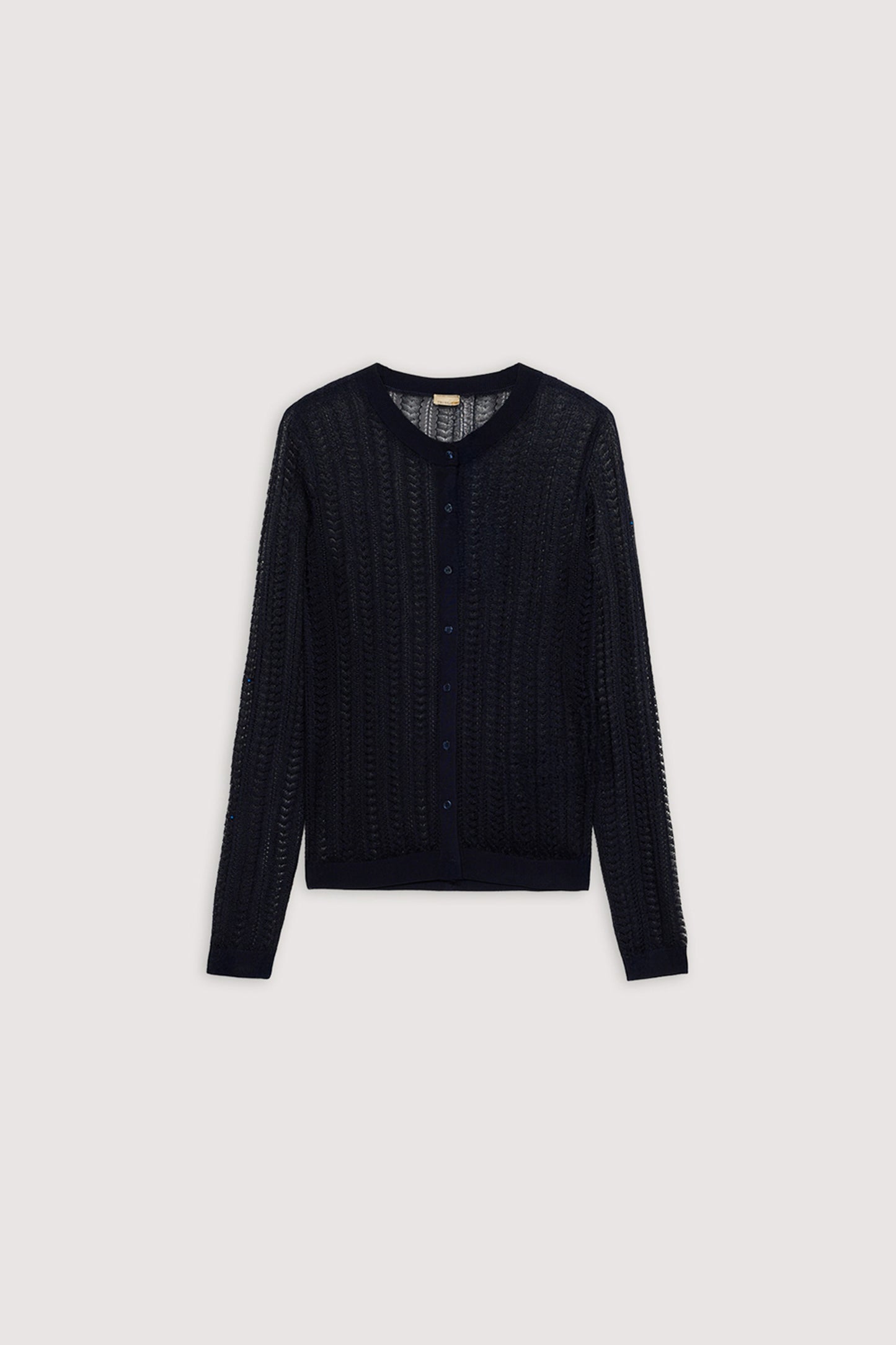 Cardigan in viscosa punto pizzo 1|8efb422ad8a1563ab4cd37d03d7810aa5824278ecbd21b109673f742951d6823