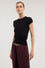 Short-sleeved cotton crepe T-shirt with 3D texture