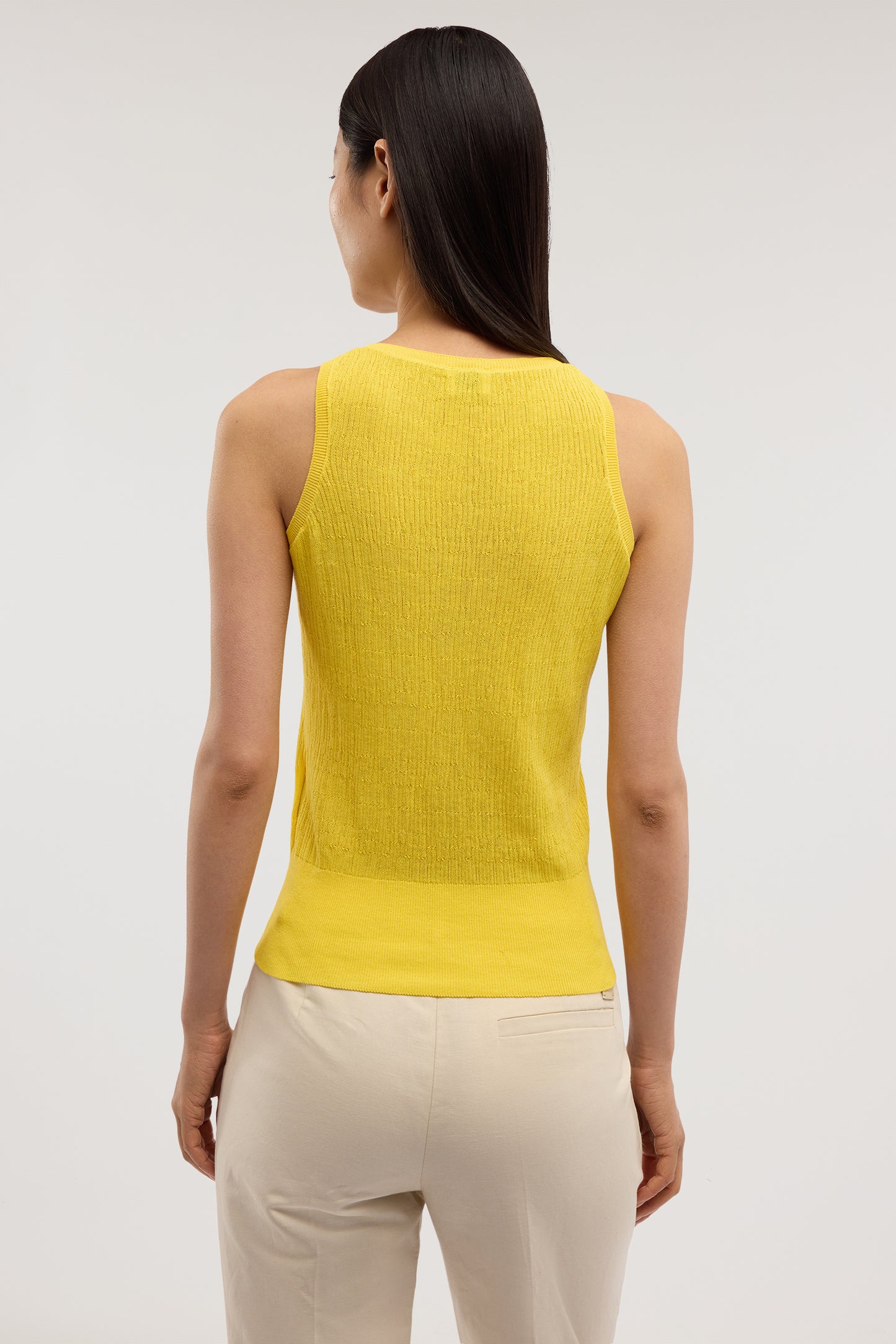 Tank top in cotone crepe con punto 3D 3|2fedff12527e8f3ea7fad918fad9379acb356c837ad9802e3178a1534e9578fd