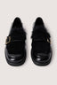 Loafer con inserto in pelo e fibbia 3