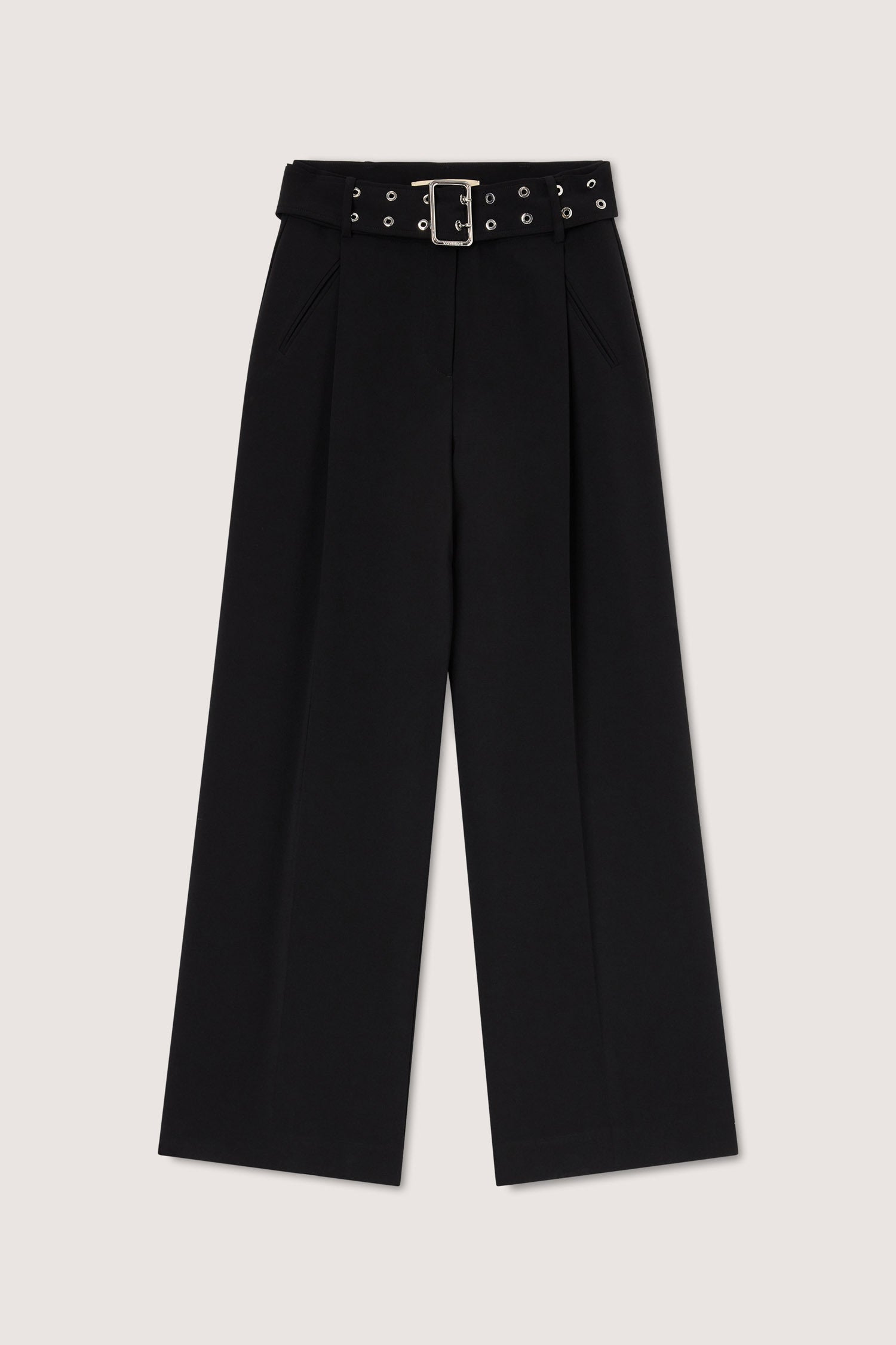 Pantalone palazzo in cady con cintura 5|57f64dd486acaf546743acf777ecb6ccee07ca7dcb7c2414febc11c5af4d64aa