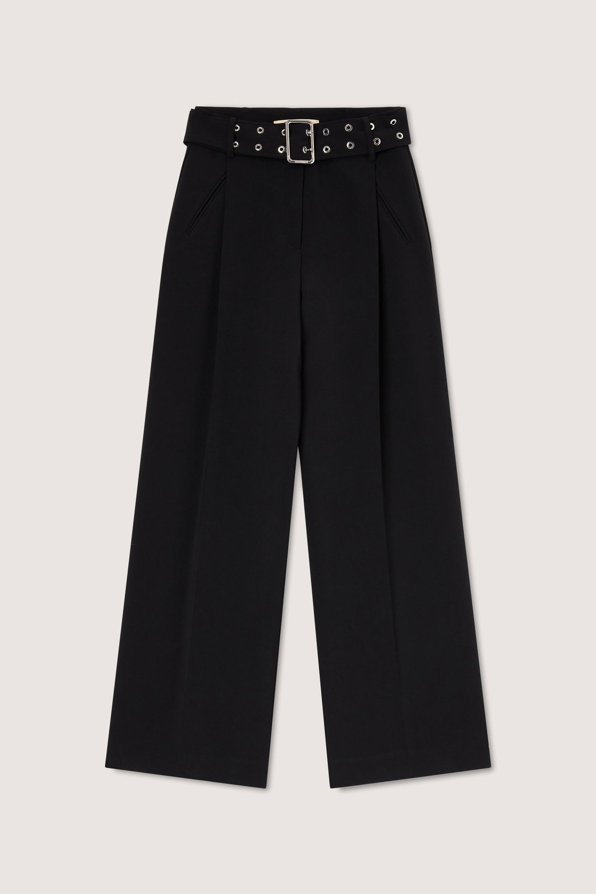 Pantalone palazzo in cady con cintura 5|57f64dd486acaf546743acf777ecb6ccee07ca7dcb7c2414febc11c5af4d64aa