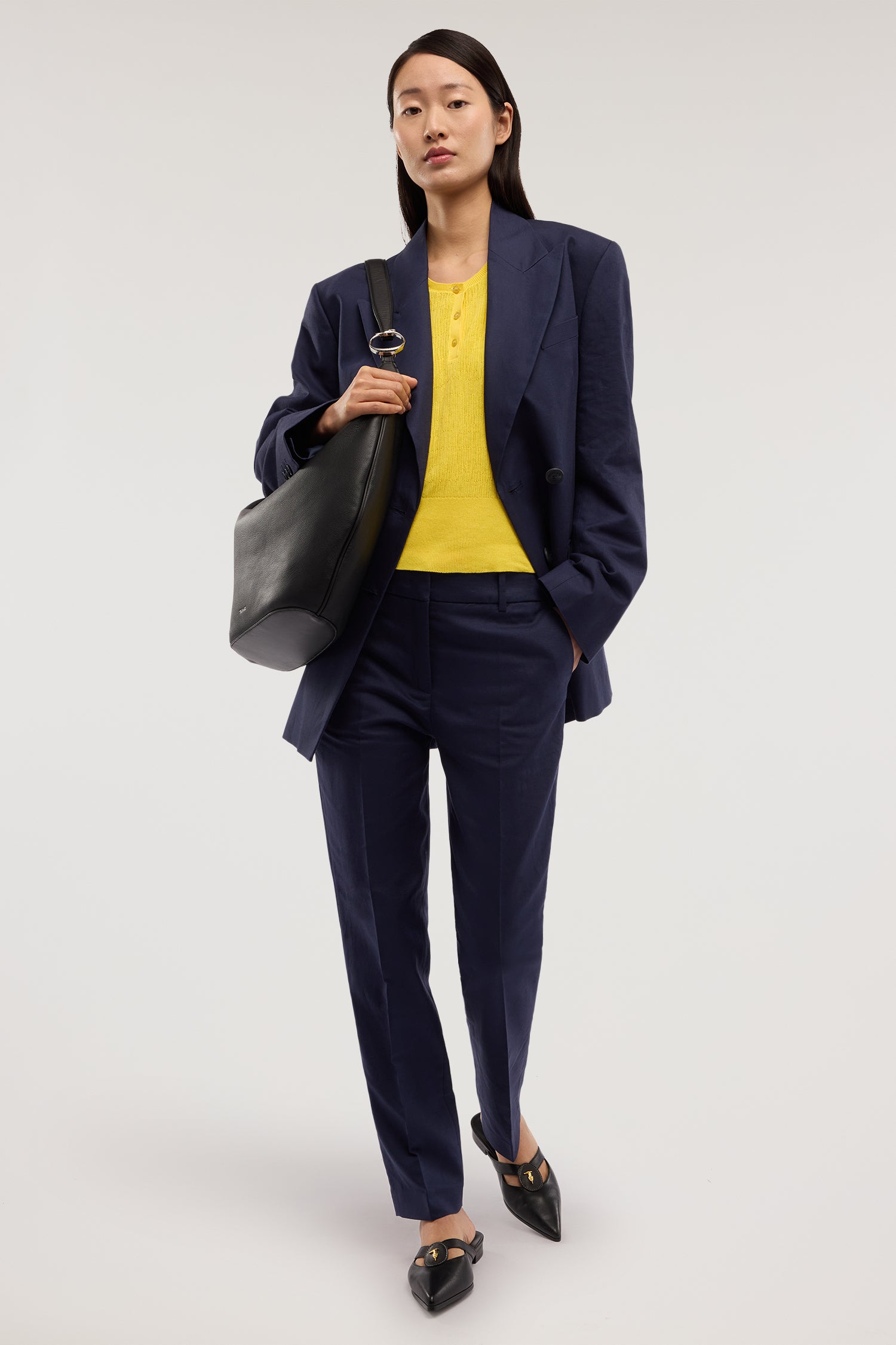 Pantaloni a sigaretta in cotone e lino 1|a199a12258fa02c353426c1bffa081102f24ef59e088fd69d175b8a48e7afa27