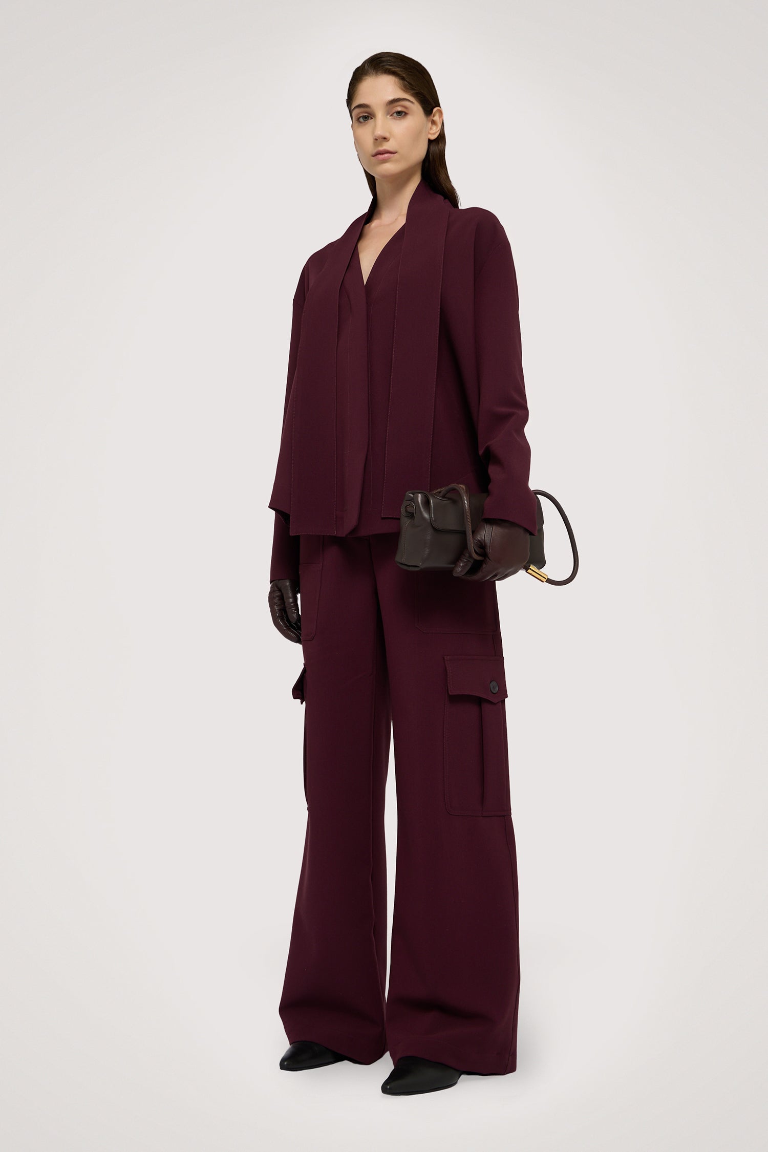 Pantalone a palazzo cargo in tessuto 4|95e2106531df8edd0e3827d15b94365ff01d37167c2c692e16c1c11e339de4bb