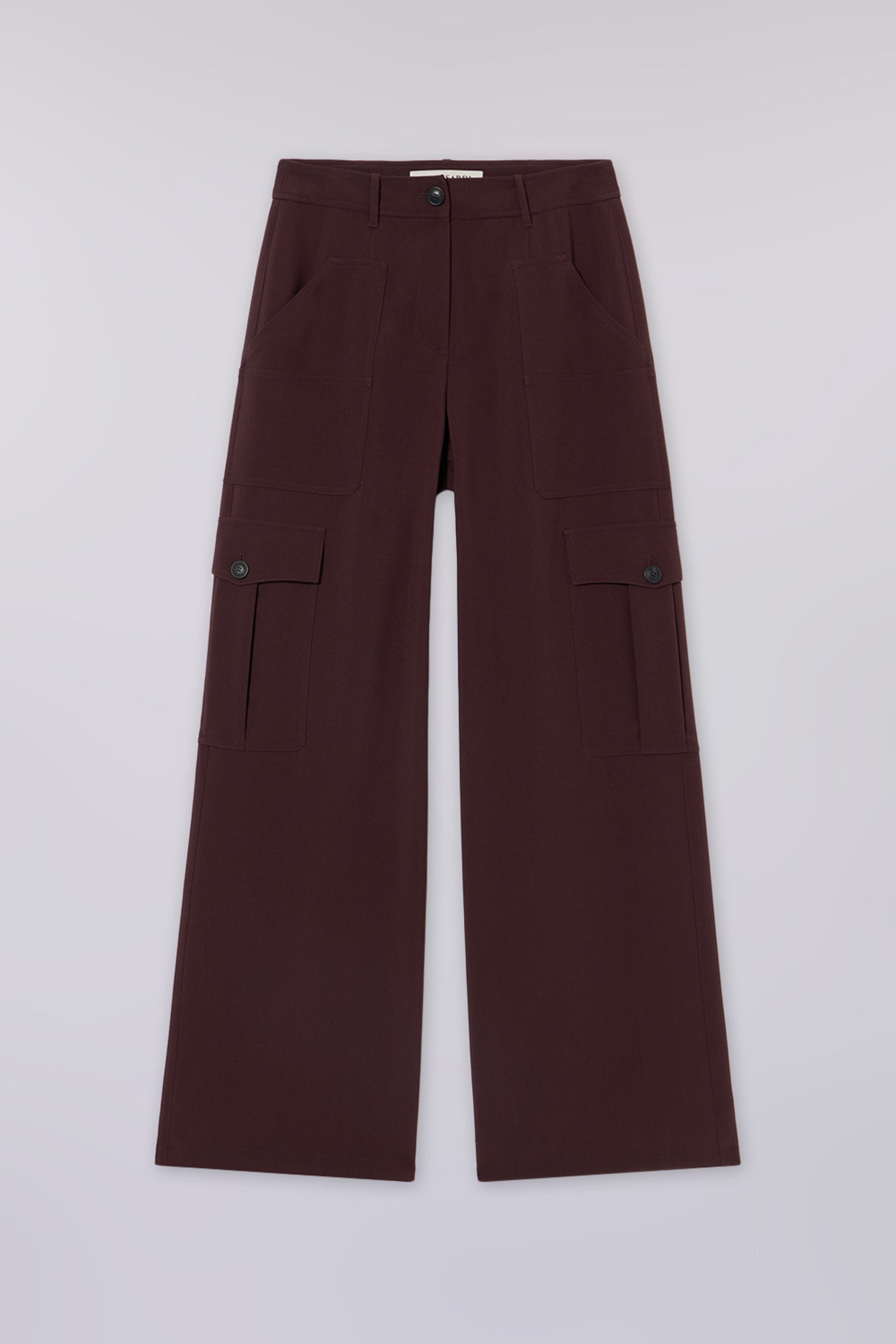 Pantalone a palazzo cargo in tessuto 5|d825a003fd21de8b7582e2f321702f341867a6afb42dbfd00951ad0cfc4a262b