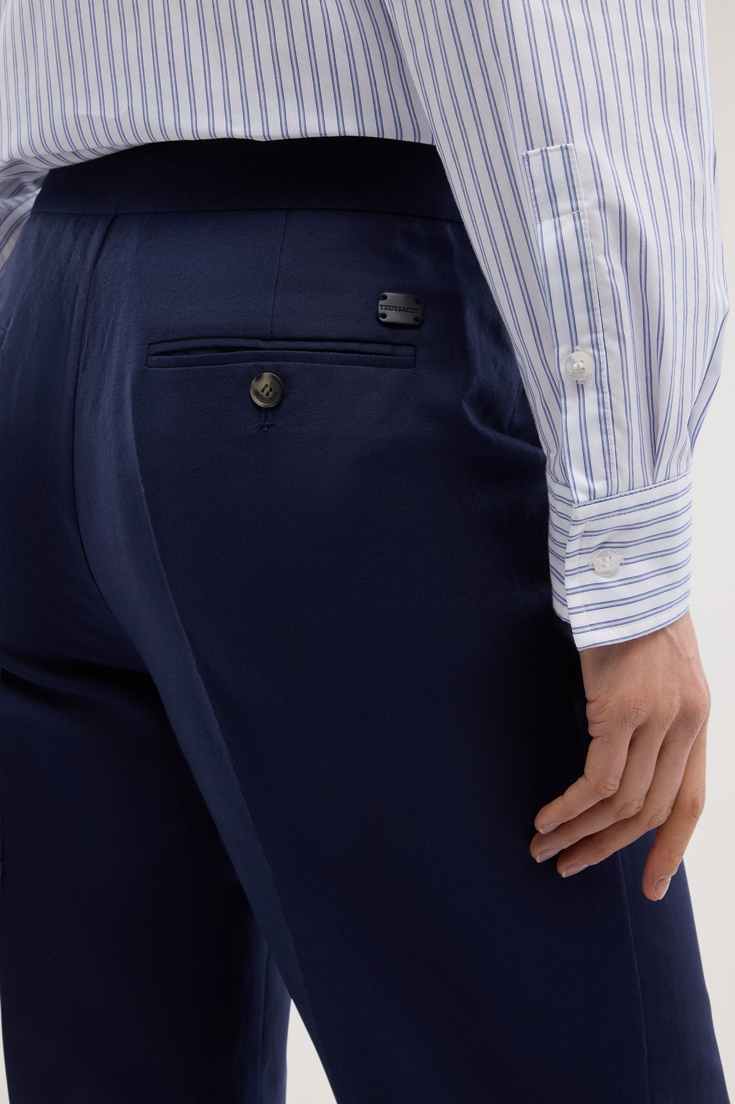 Pantaloni palazzo in cotone e lino 3|830bfc0a73419daeec52070323e981a84bb9d2f976303960bd35f66cdc7ac608
