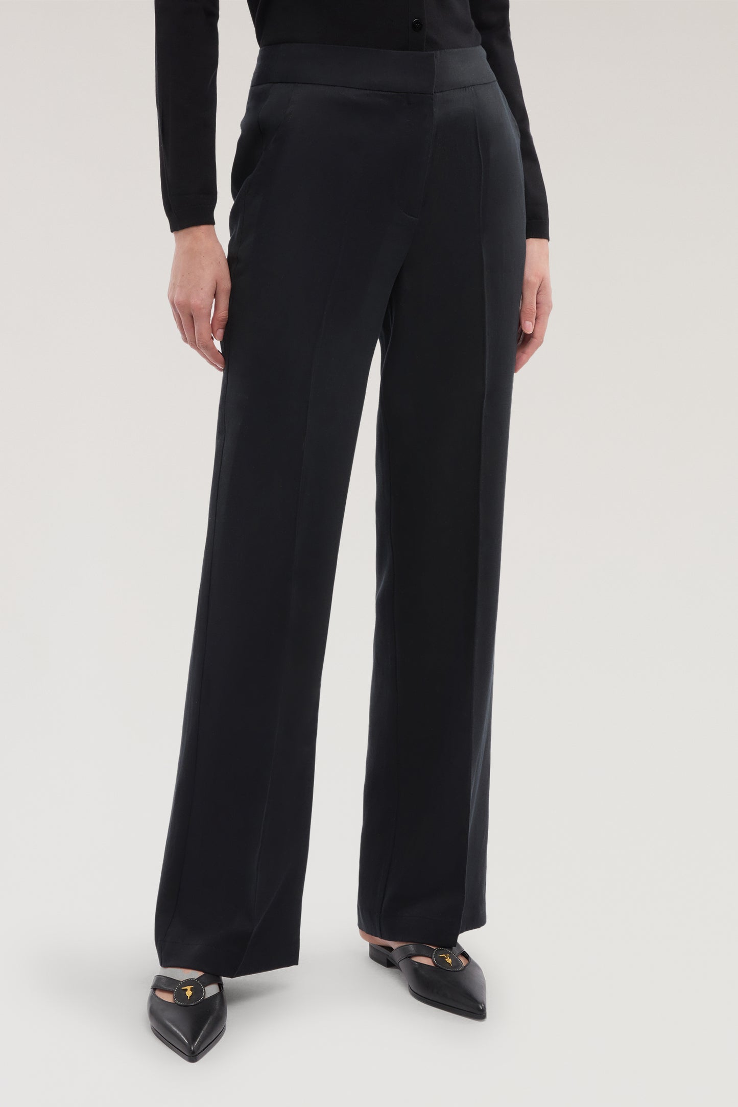 Pantaloni palazzo in lyocell e lino 2|44187828f500dc3557c217d15ef5ec1155e1209ba0010d0239ea35e69f1cfe7c