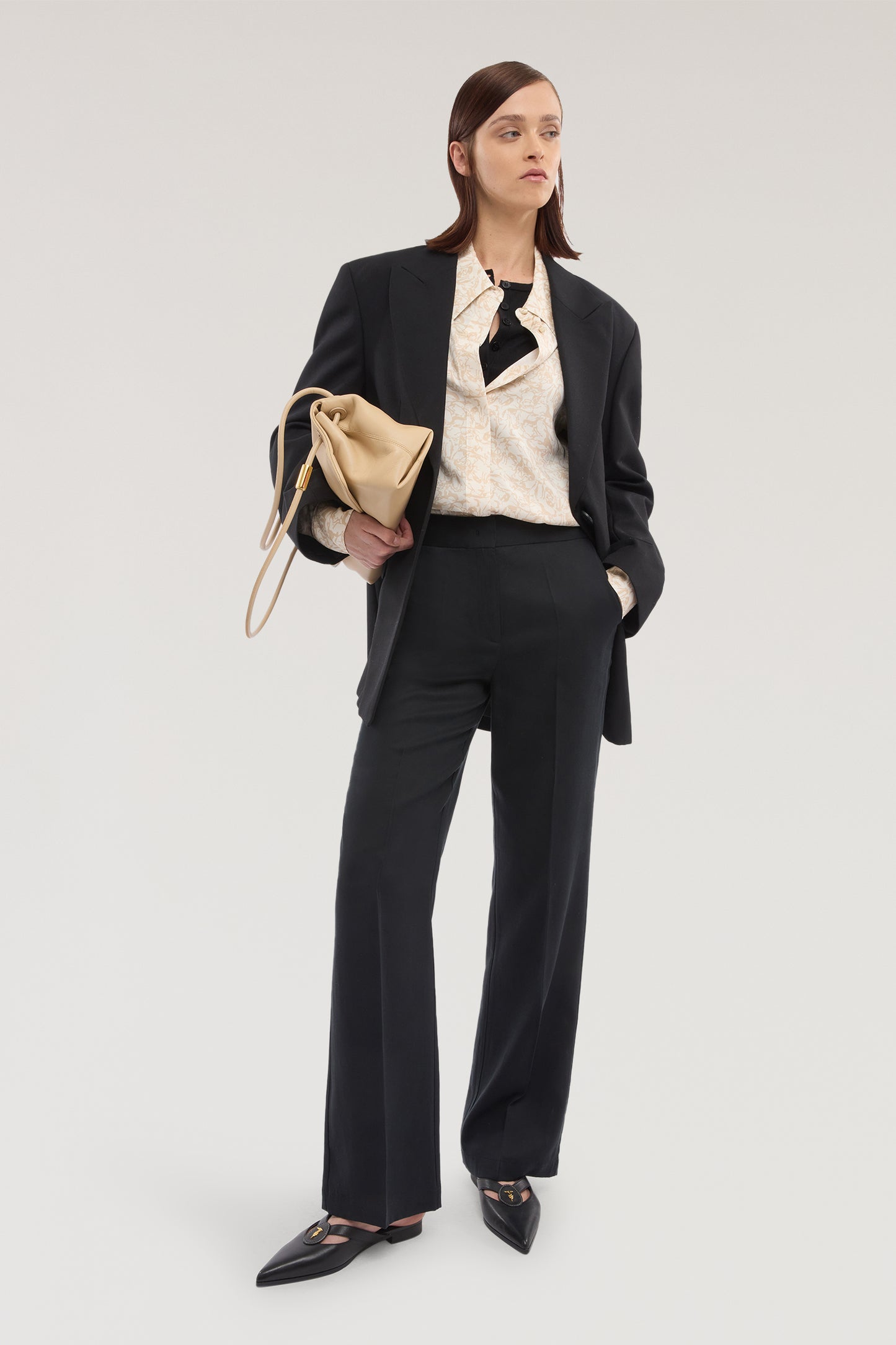 Pantaloni palazzo in lyocell e lino 1|a4fb9eeec80ee44ea5e02d6122e78dbe91ee602a33c899270c899d67ece873f1