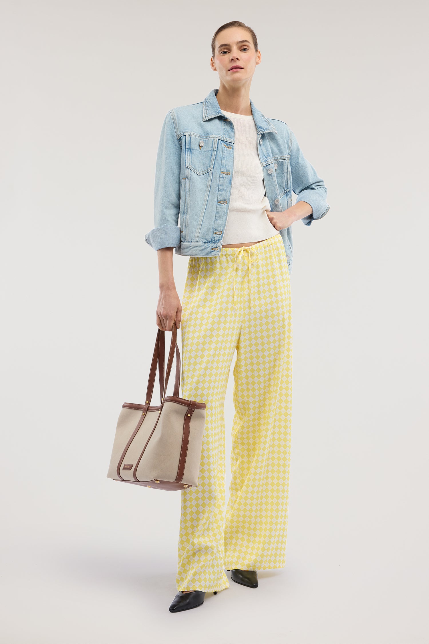 Pantaloni ampi con stampa in twill viscosa 4|9f88392db6c8e98f98065bf9082a2449818174575b93650270c4f8c26f5919e5