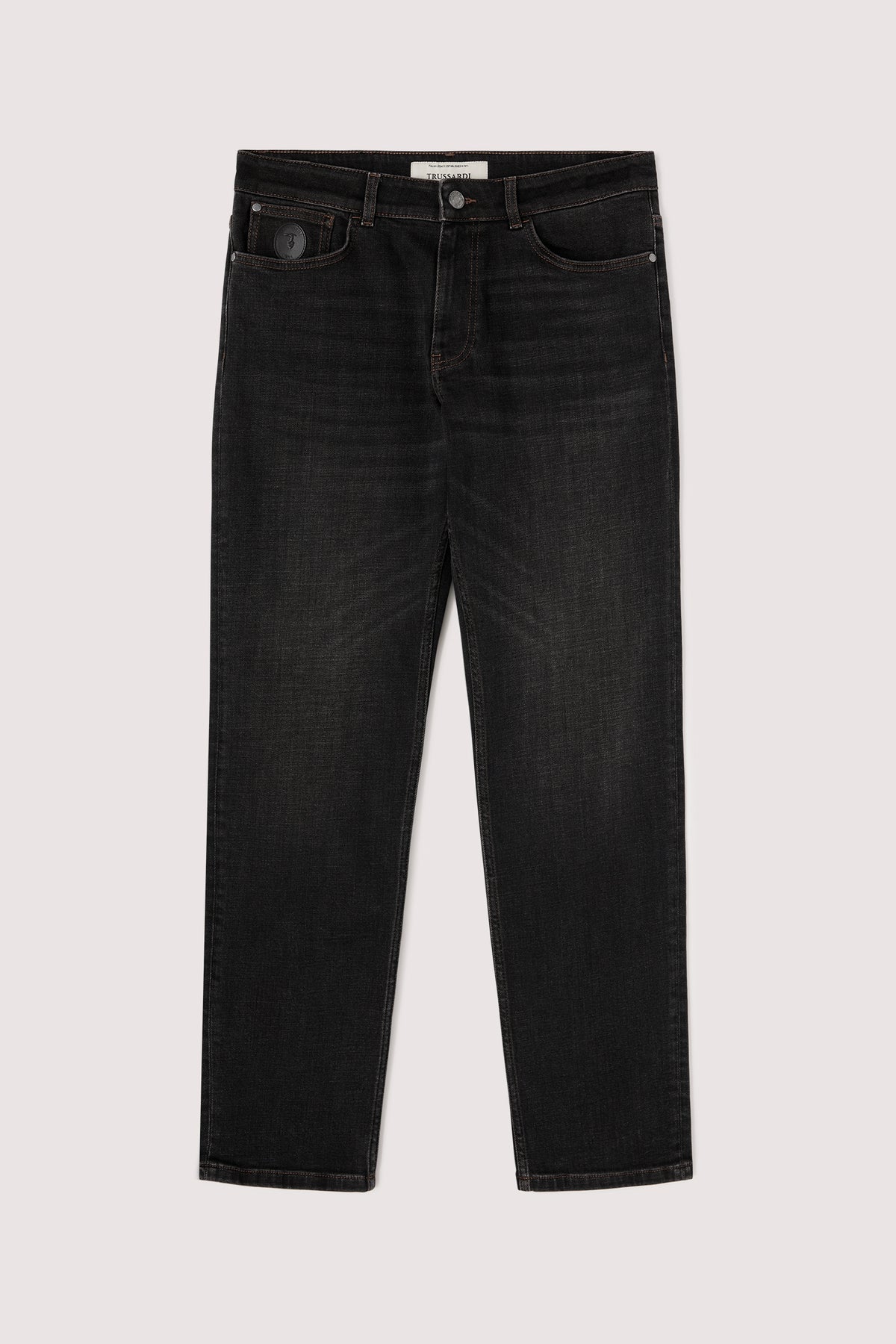 Jeans 380 Icon regular fit con patch in pelle in denim sovratinto 6|7b28254b91a84e381b4ef7a10b9a0a1f431b3282c33a19d2f10b1bc81e2eab71