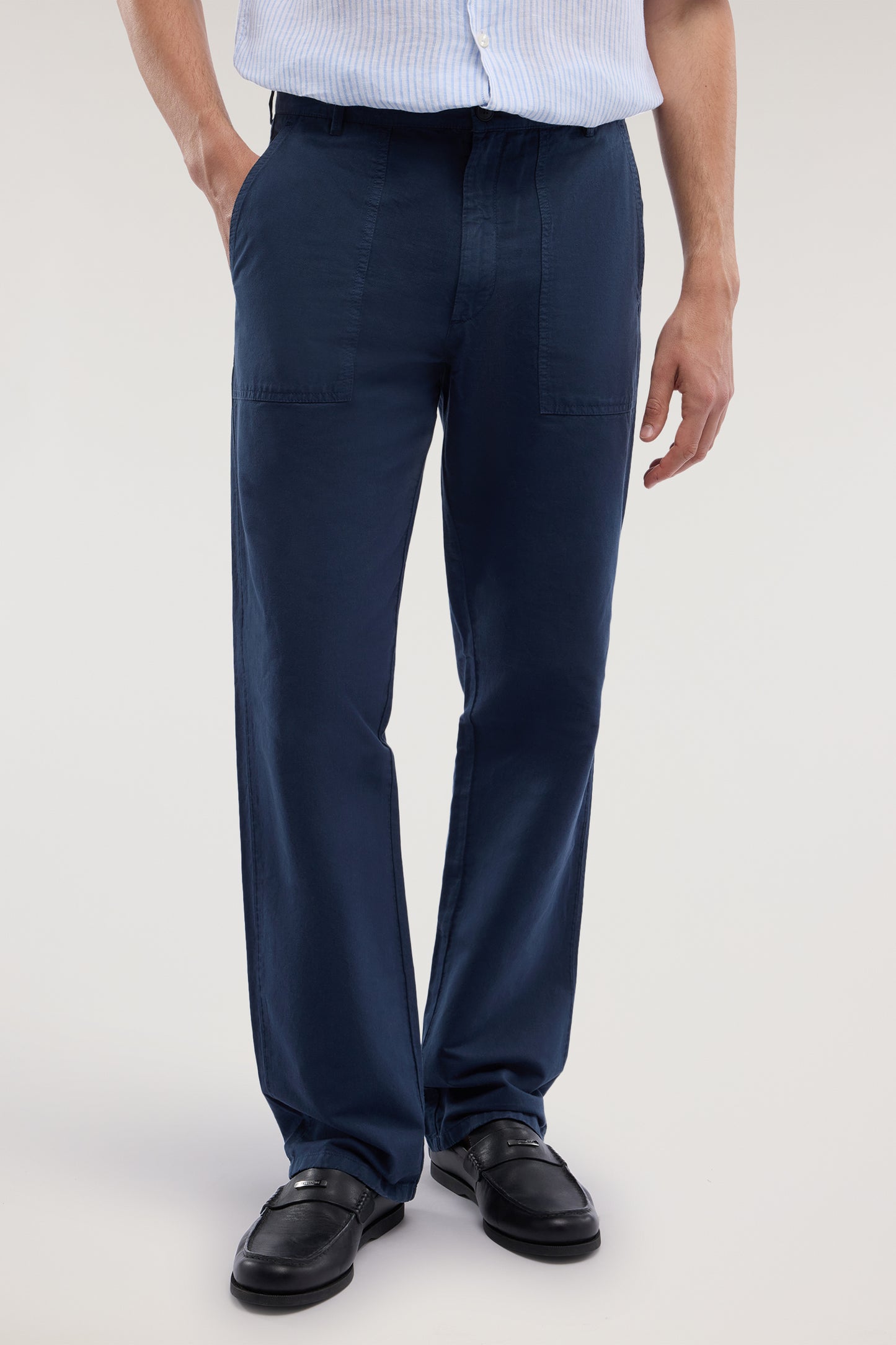 Pantaloni fatigue in misto lino 1|bea1f4b40b939ac5882f651e829d60f4d318c46142caebddc51934f8fc9b8283