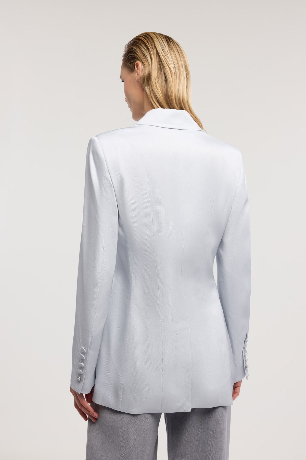 Giacca doppiopetto slim fit in shiny twill 3|fc428c1396e3e3a733310f636247c0b3a920c91597bbb2cf8aa3d1b483dc5967