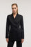 Slim fit double-breasted jacket in shiny twill