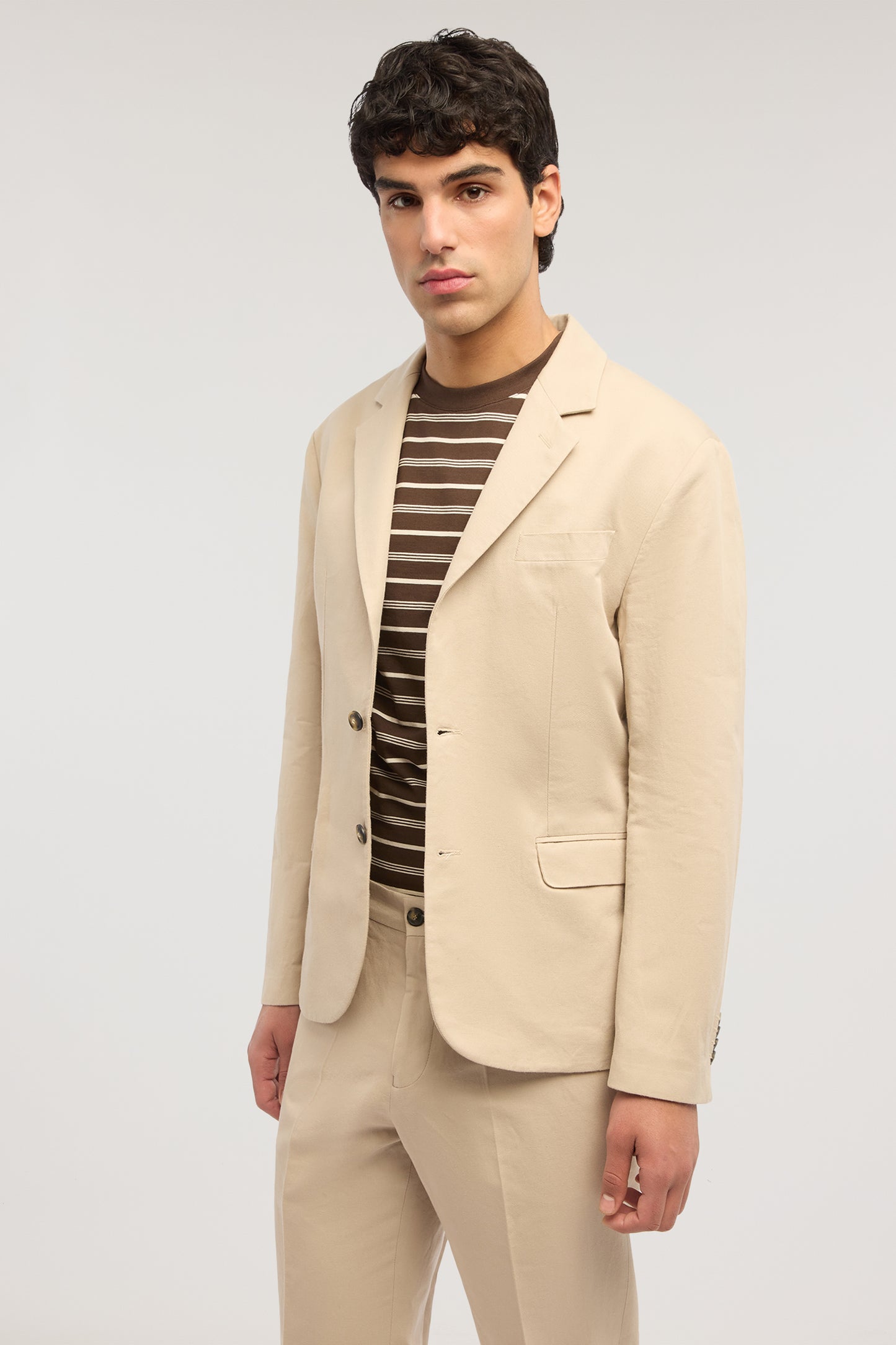 Blazer monopetto in lino e cotone 1|1840806f7620a6a18335f5d3c33a3d0cd8289f1c0a49dd5054055d063d1d62cf