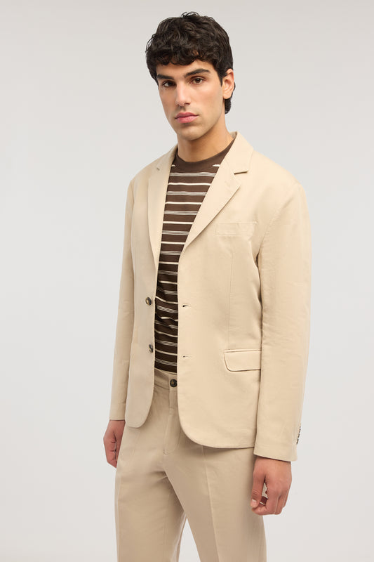 Blazer monopetto in lino e cotone 1|1840806f7620a6a18335f5d3c33a3d0cd8289f1c0a49dd5054055d063d1d62cf