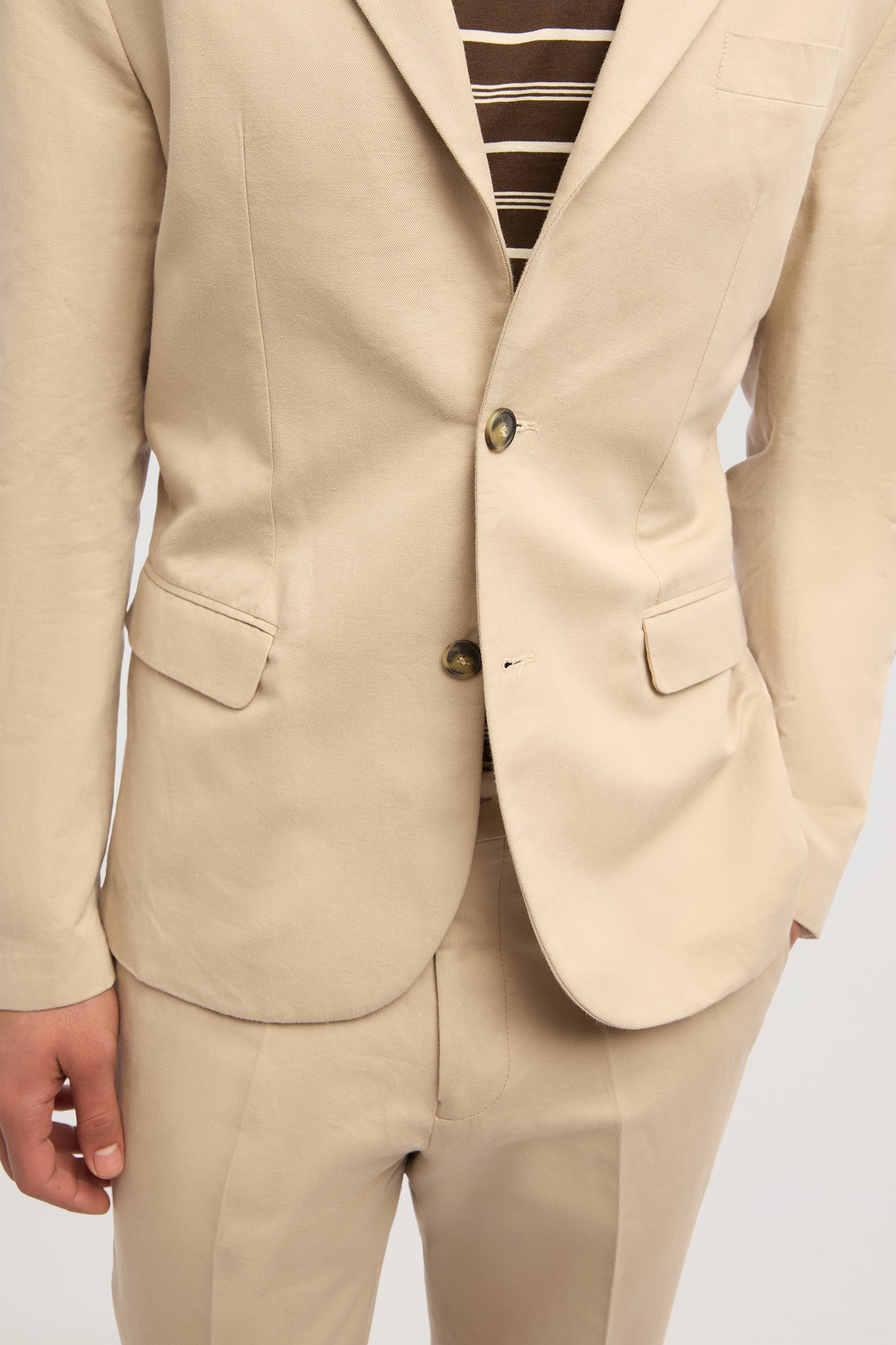 Blazer monopetto in lino e cotone 3|aeb076ded67707be26d48021c02c2f32217d44542e293ca725a1d126dcf6d5b8