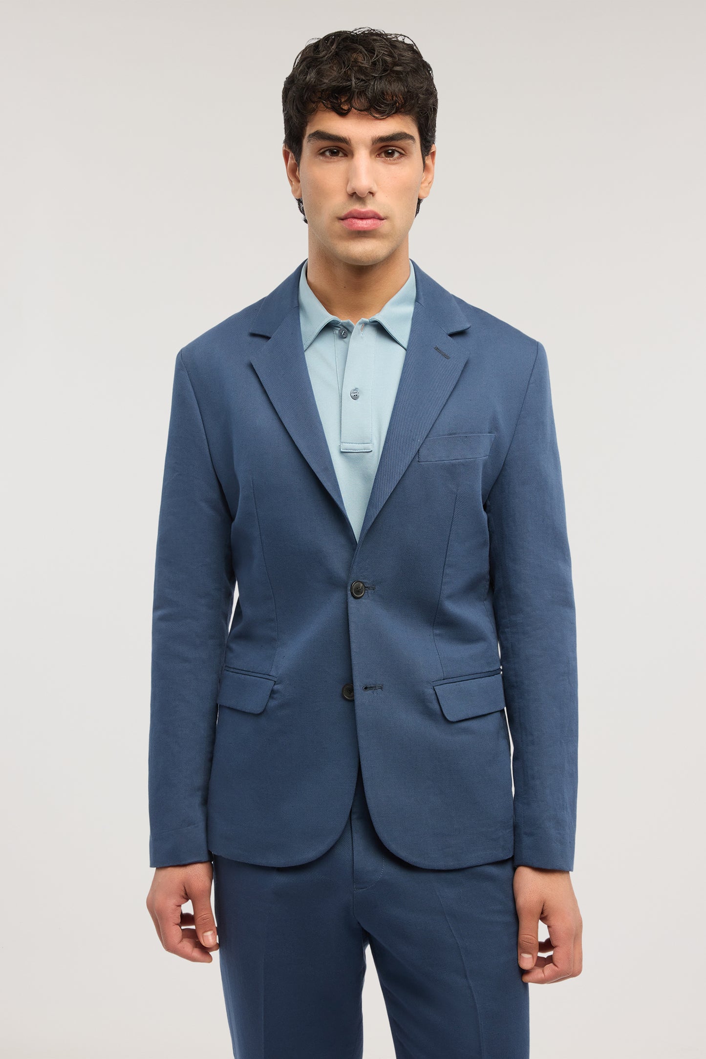 Blazer monopetto in lino e cotone 1|bf0248a660fec58638313cbf4b95fc152b5c6a185e31e9a8106227a521e64178