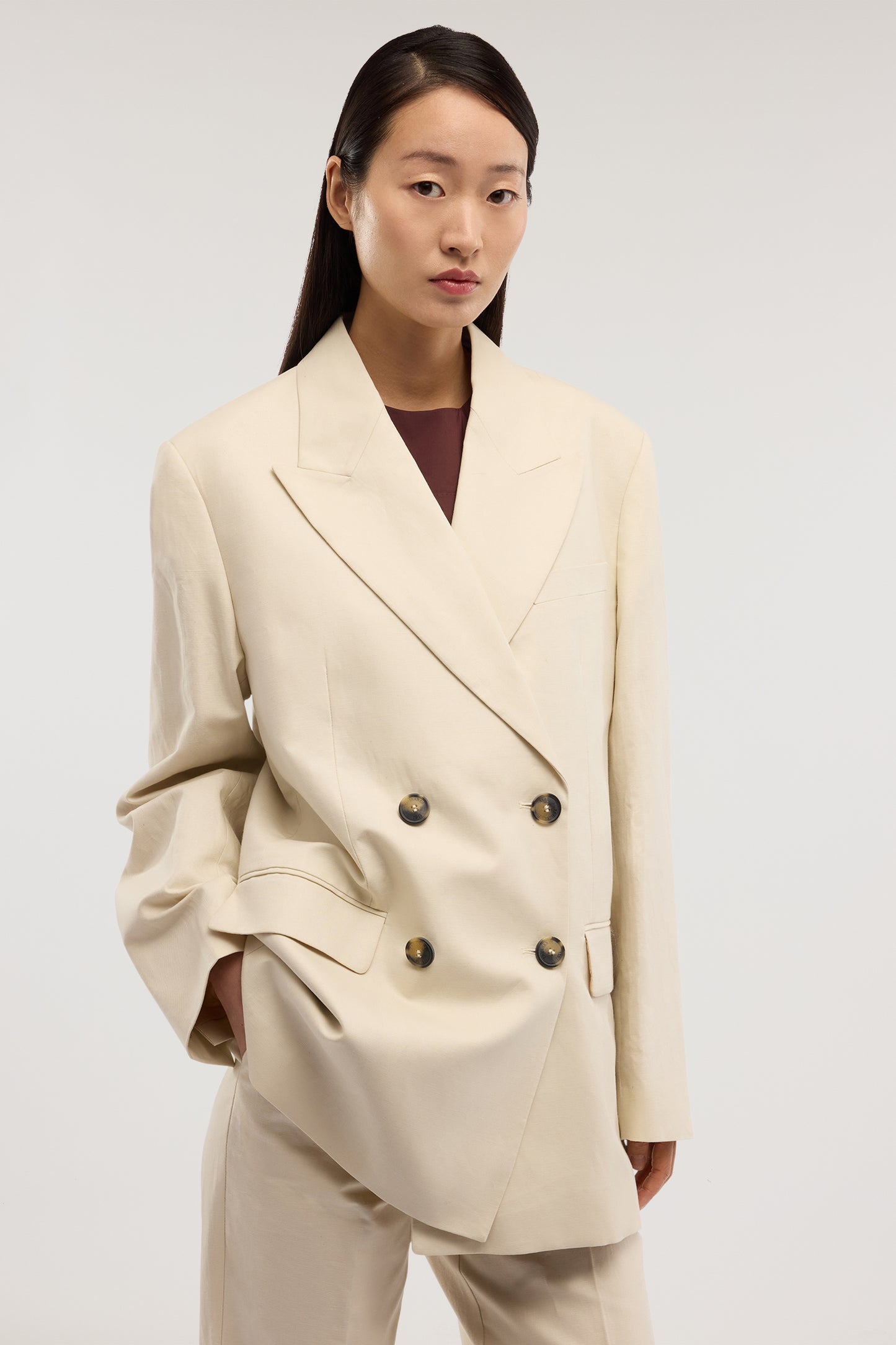 Blazer doppiopetto in cotone e lino 2|9f8d735ddc7a6265fc4ba3c1f2651561e58ec2a9fa63eba9bdcc115efdd2655c