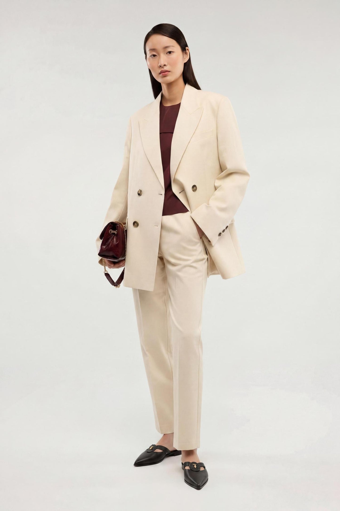 Blazer doppiopetto in cotone e lino 5|540f20576658282075658691f452bbc13e04ce59e402088de2a8ddea779585ea