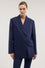 Double-breasted blazer in cotton and linen