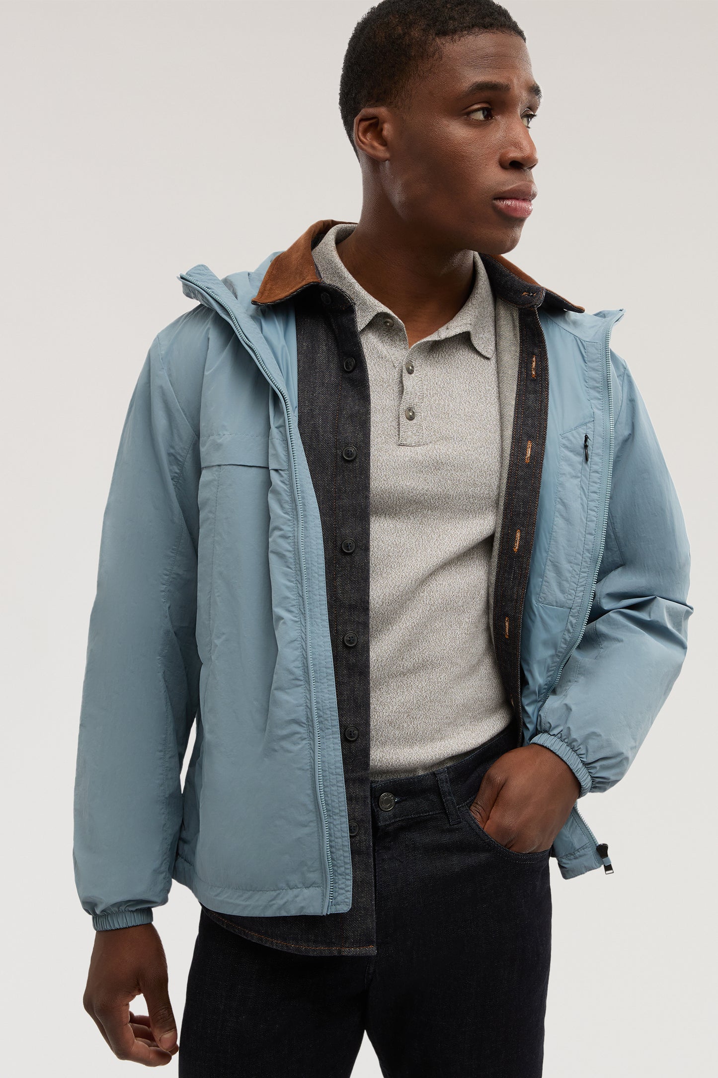 Giacca antivento con cappuccio in nylon crinkle 4|49ee9aea2515c5a98a223a2f411b803c259d5d59ca4621deebc945b5d6473665