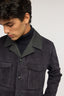 Giacca in suede con dettagli denim 4