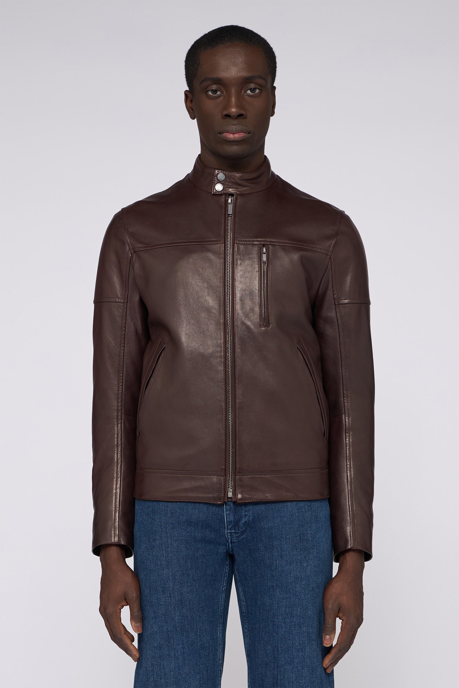 Giubbotto biker in pelle imbottito 1|ed2ce01b2047317ff0162902489e92615fc7e700f6a89b1db36120958eca7f4a