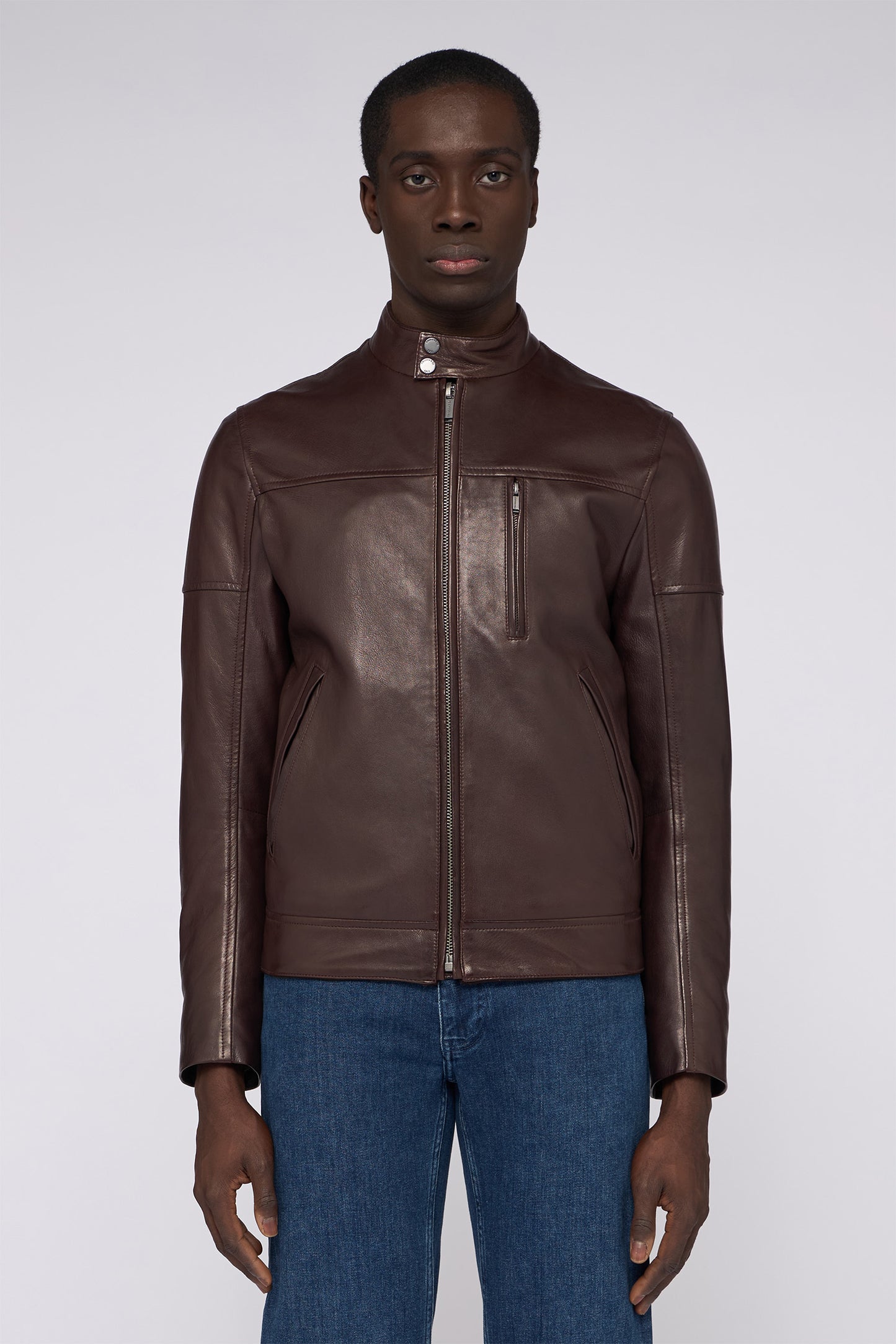 Giubbotto biker in pelle imbottito 1|ed2ce01b2047317ff0162902489e92615fc7e700f6a89b1db36120958eca7f4a