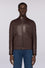 Padded leather biker jacket