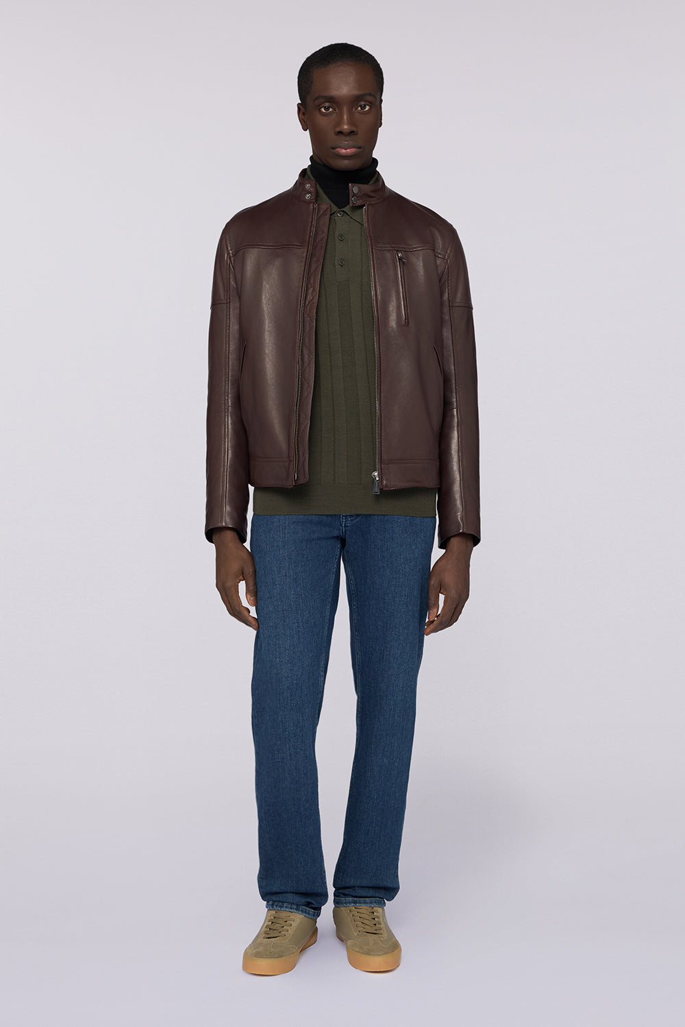 Giubbotto biker in pelle imbottito 4|3b04f3a9c7738653cd86efba6733ca3af696aeffffc8b4b2cfad3fc99efed90d