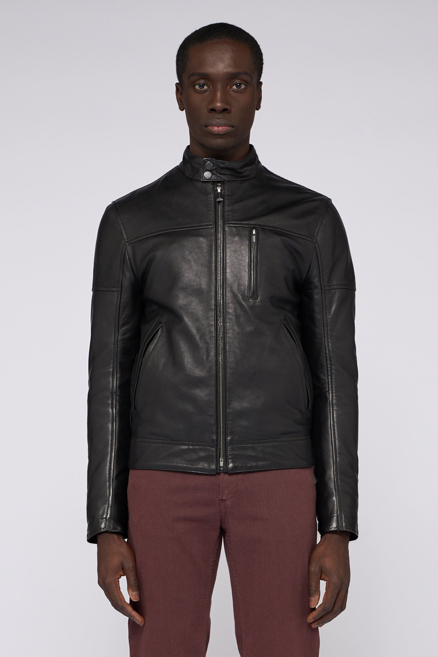 Giubbotto biker in pelle imbottito 1|83b5ea2681d0795dc0d9a4463fe857a288cba7c11384a2956de193fa7c6e7356
