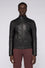 Giubbotto biker in pelle imbottito