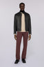 Giubbotto biker in pelle imbottito 4