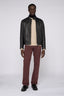 Giubbotto biker in pelle imbottito 4