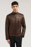 Giubbotto biker in pelle imbottito
