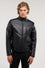 Padded leather biker jacket