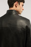 Giubbotto biker in pelle imbottito 4