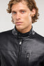 Giubbotto biker imbottito in pelle 5