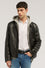 Gefütterte Biker-Lederjacke