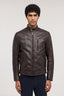 Giubbotto biker imbottito in pelle 1