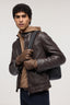 Giubbotto biker imbottito in pelle 2