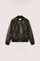 Leather bomber jacket