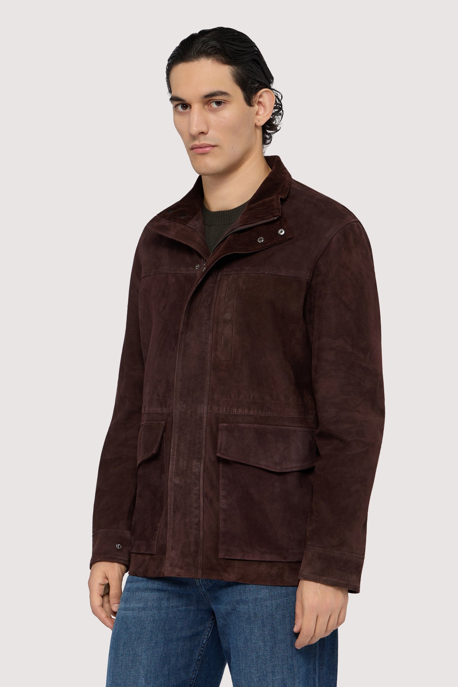 Field jacket in suede 1|1abd794f34673f9fc510e192af54ecdd00418e4db3998d4c8a00dc302b8735e4