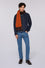 Denim-effect suede jacket