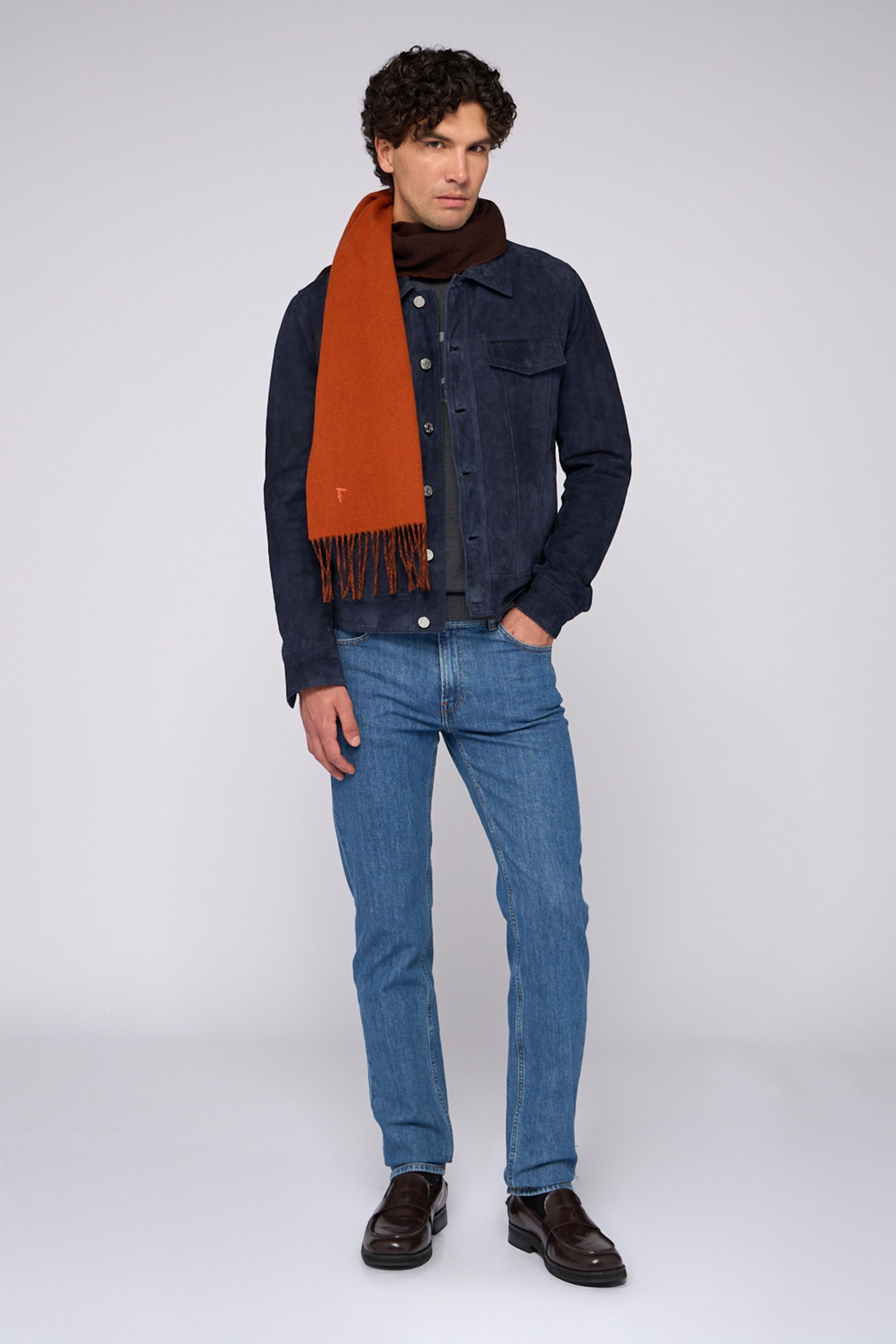 Giacca in pelle scamosciata effetto denim 6|3aa2db46d9416a328d99b5ac6365c06f384c70d3ef6639dc351b6b15665cb0f8