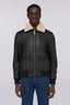 Giubbotto imbottito in pelle con colletto in shearling 2